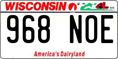 WI license plate 968NOE
