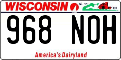 WI license plate 968NOH