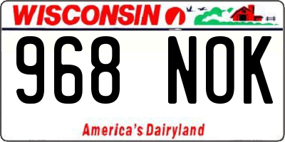 WI license plate 968NOK