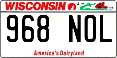 WI license plate 968NOL