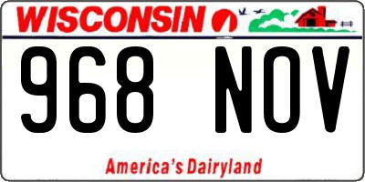 WI license plate 968NOV