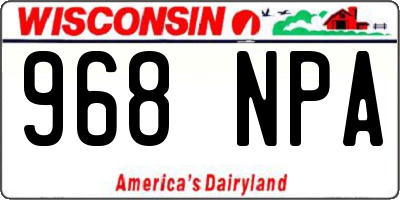 WI license plate 968NPA