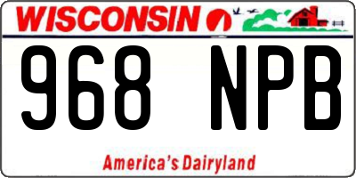 WI license plate 968NPB
