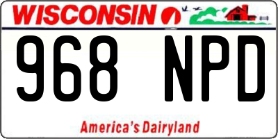 WI license plate 968NPD