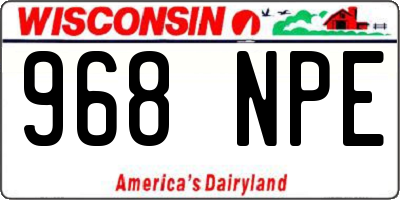 WI license plate 968NPE