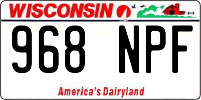 WI license plate 968NPF