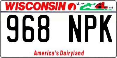 WI license plate 968NPK