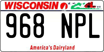 WI license plate 968NPL