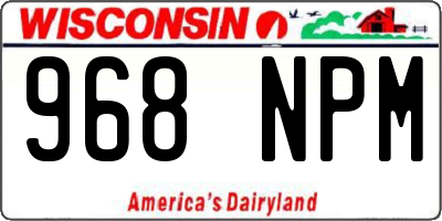 WI license plate 968NPM