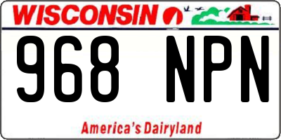 WI license plate 968NPN