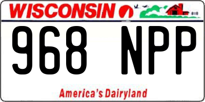 WI license plate 968NPP