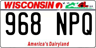 WI license plate 968NPQ