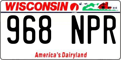 WI license plate 968NPR