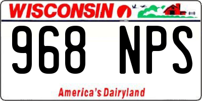 WI license plate 968NPS