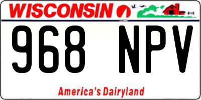 WI license plate 968NPV