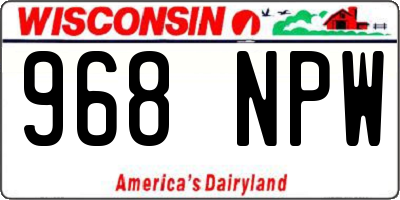 WI license plate 968NPW