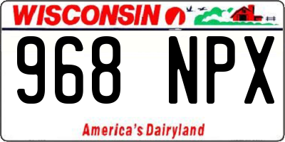WI license plate 968NPX