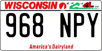 WI license plate 968NPY