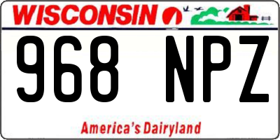 WI license plate 968NPZ
