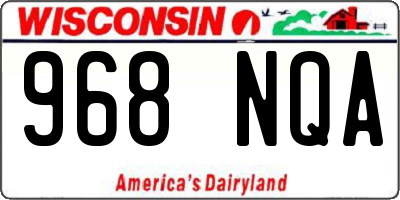 WI license plate 968NQA