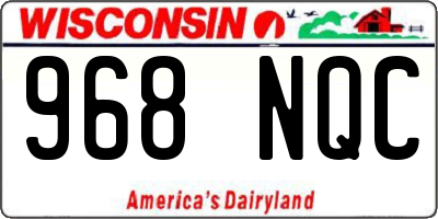WI license plate 968NQC