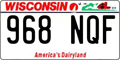 WI license plate 968NQF