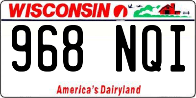 WI license plate 968NQI