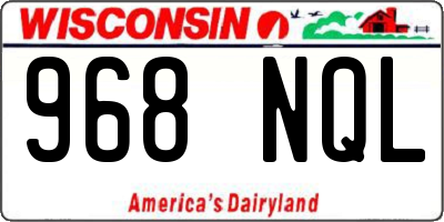 WI license plate 968NQL