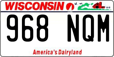 WI license plate 968NQM