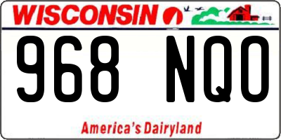 WI license plate 968NQO