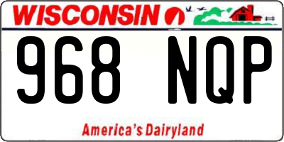 WI license plate 968NQP