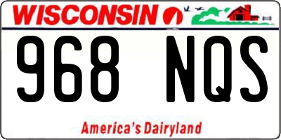 WI license plate 968NQS