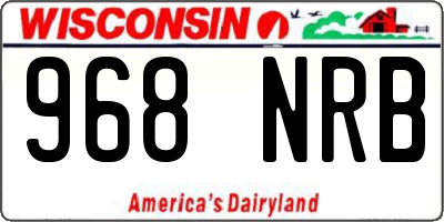 WI license plate 968NRB