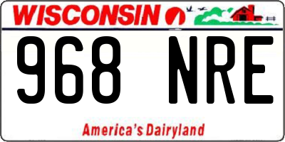 WI license plate 968NRE