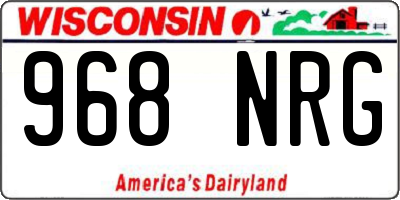 WI license plate 968NRG