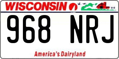 WI license plate 968NRJ