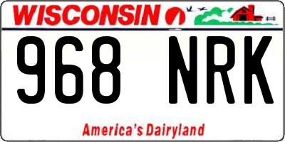 WI license plate 968NRK