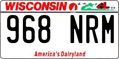 WI license plate 968NRM