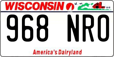 WI license plate 968NRO