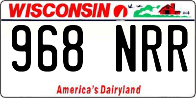 WI license plate 968NRR