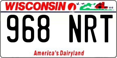 WI license plate 968NRT