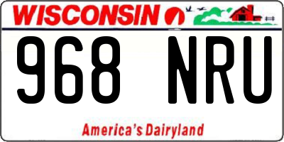 WI license plate 968NRU