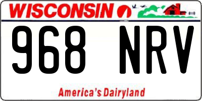 WI license plate 968NRV
