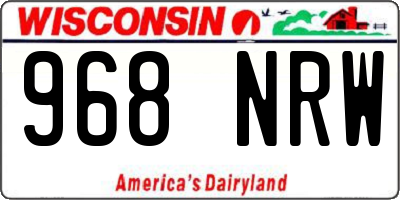 WI license plate 968NRW