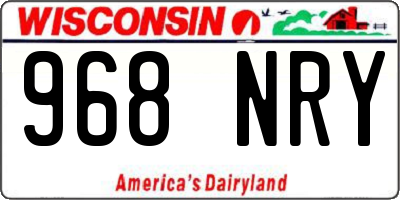 WI license plate 968NRY