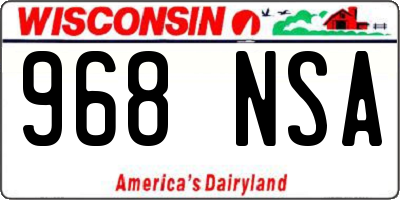 WI license plate 968NSA