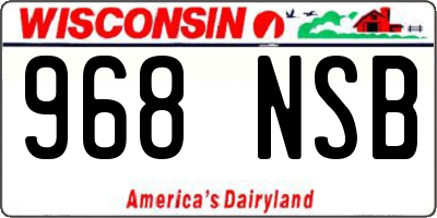 WI license plate 968NSB