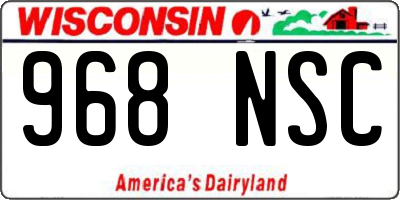 WI license plate 968NSC