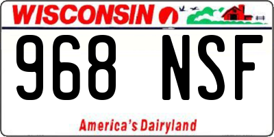 WI license plate 968NSF