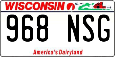 WI license plate 968NSG